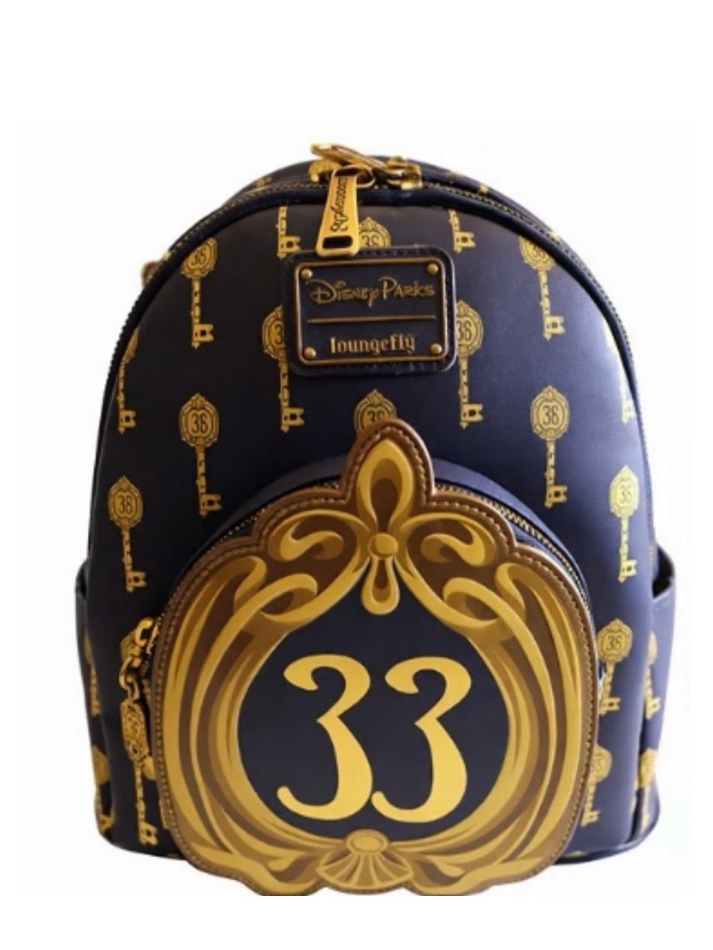 Loungefly Disney Parks Club 33 Navy and Gold Mini Backpack